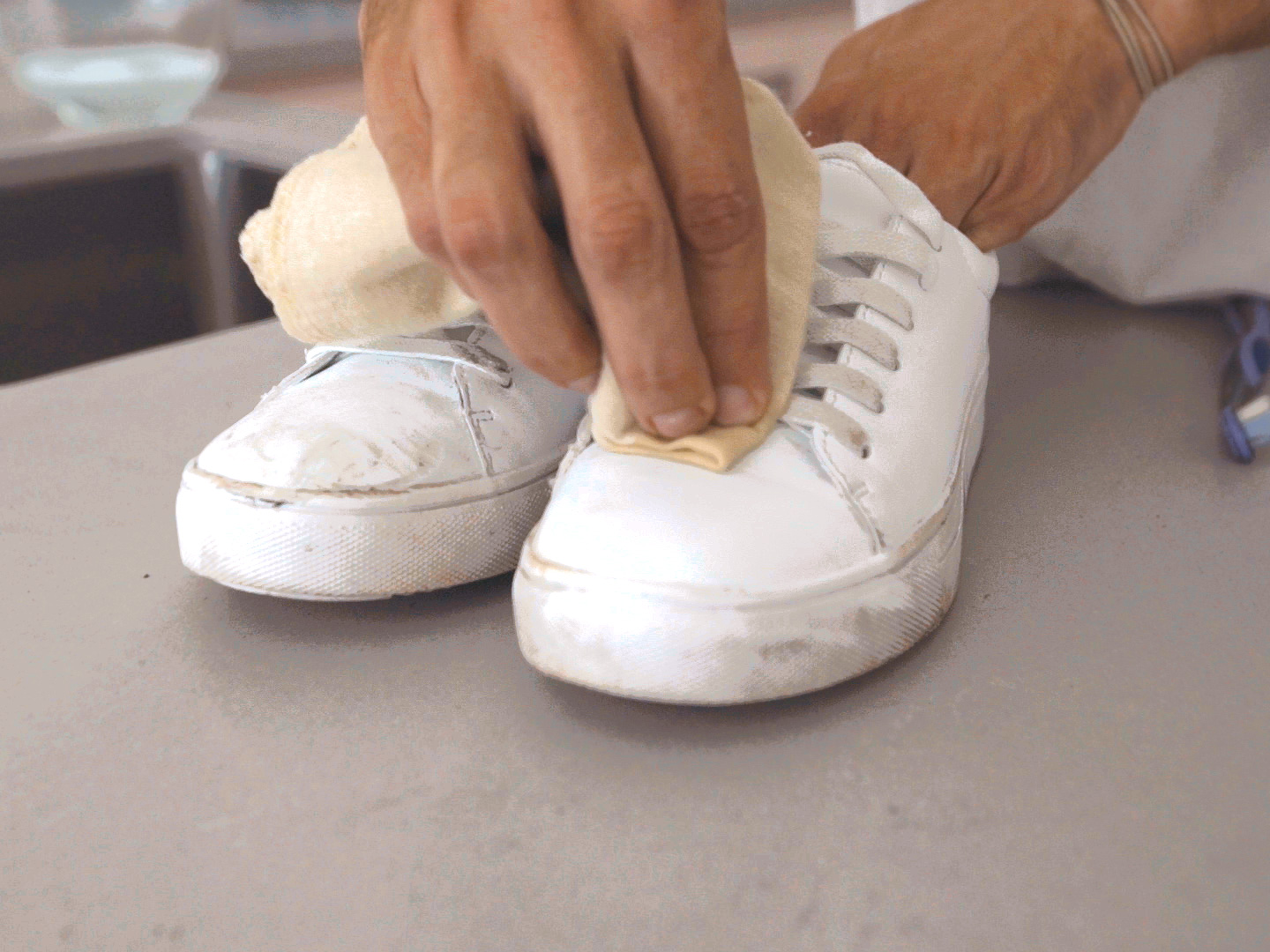 White medical shoes
